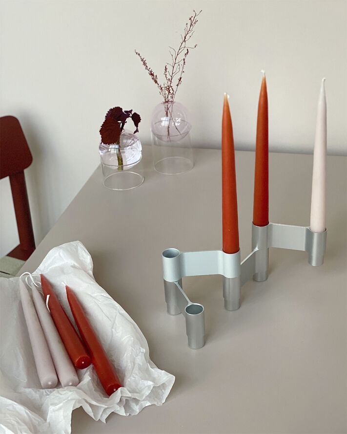 Studio About LINK, CANDLE HOLDER, POLISHED ALUMINIUM, 11060P 223