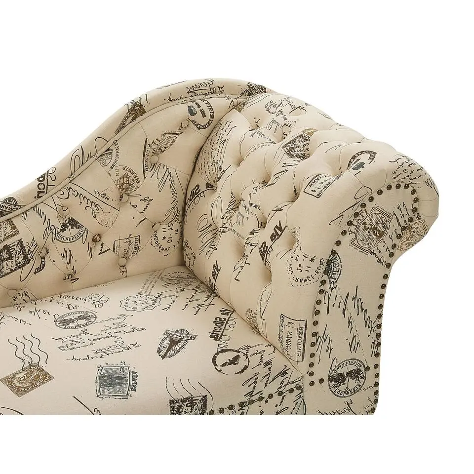 NIMES - Chaise longue - Beige - Rechterzijde - Polyester