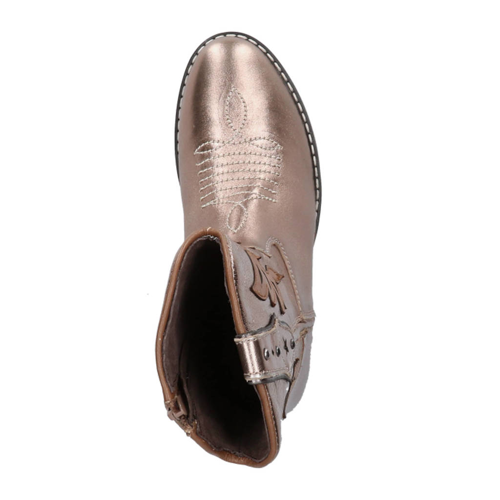 Gattino leren cowboylaarzen brons metallic