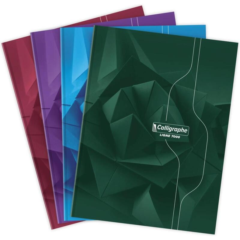 Cahier brochure rembordée rigide 7000 24x32 cm 288 pages grands carreaux 70 g - Assortis