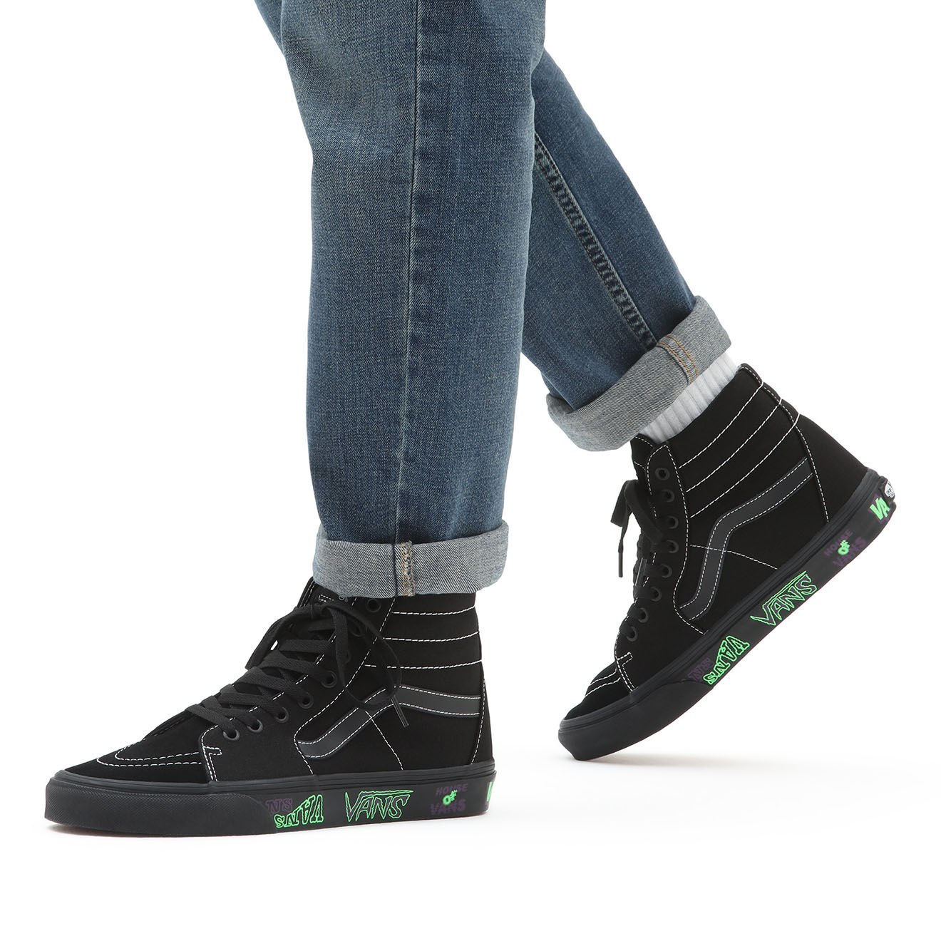 Vans Sneakers en Cuir & Textile SK8-Hi noires