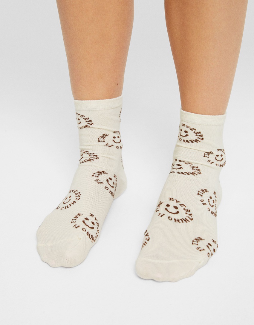 Pacote com 3 pares de meias estampadas