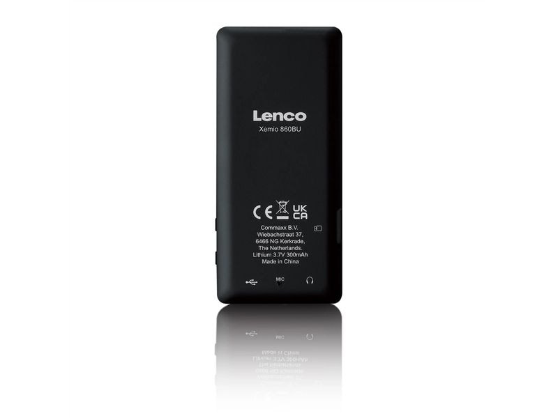 Lenco MP3 Player Xemio-860 Blau; Schwarz MP3-Player mit Bluetooth und 8 GB internem Speicher