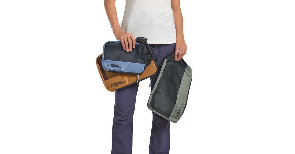 Jack WolfskinCompression Cube Set tas  (Grijsgroen/transparant)