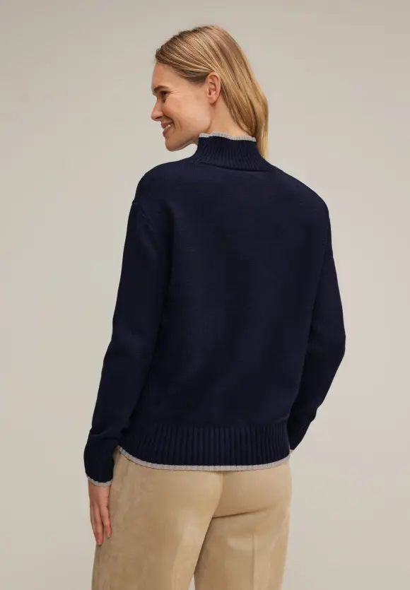 Pullover mit Stehkragen - deep blue