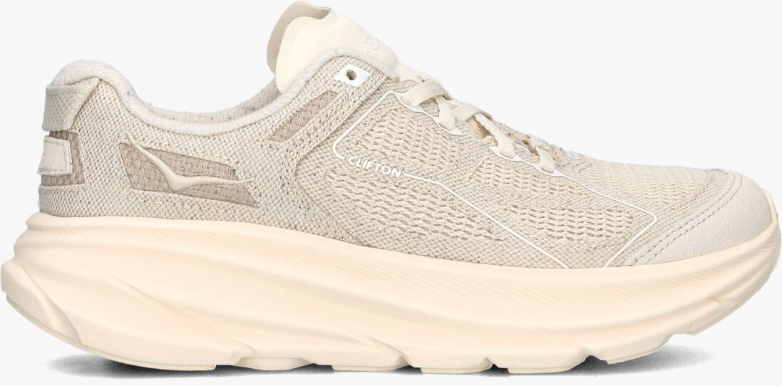 beige hoka lage sneakers clifton one9 d