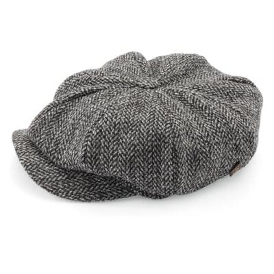 Herrenkappe Newsboy, Schwarz gemustert
