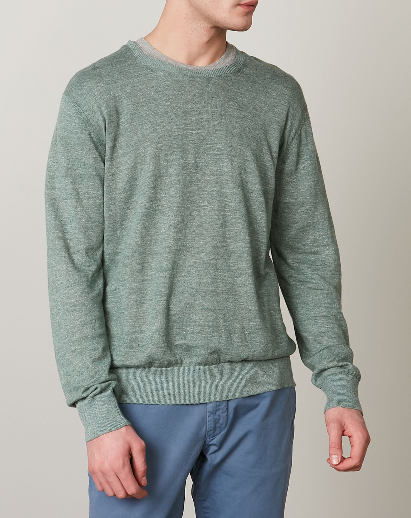 Hartford Pull en Lin & Coton Crew vert
