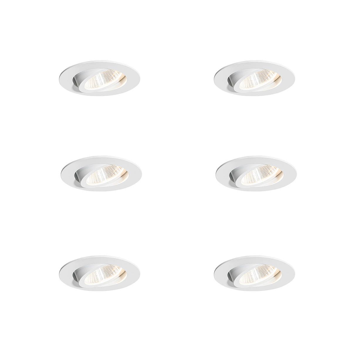 Set van 6 inbouwspots wit 6,8cm incl. LED 750 lm dimbaar IP65 - Gaius