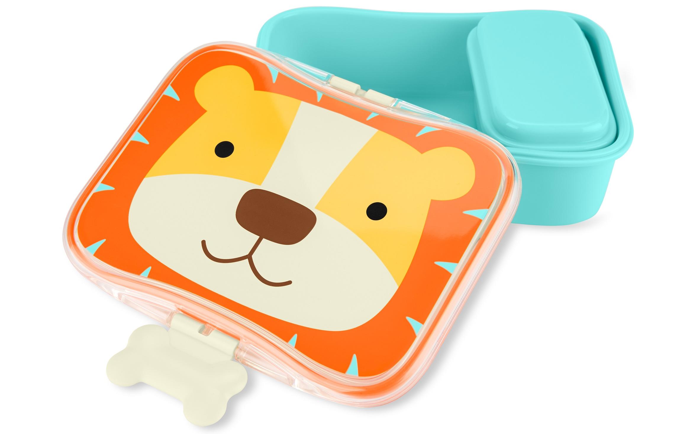 Zoo Lunchbox Löwe Hellblau/OrangeZnünibox für Kinder