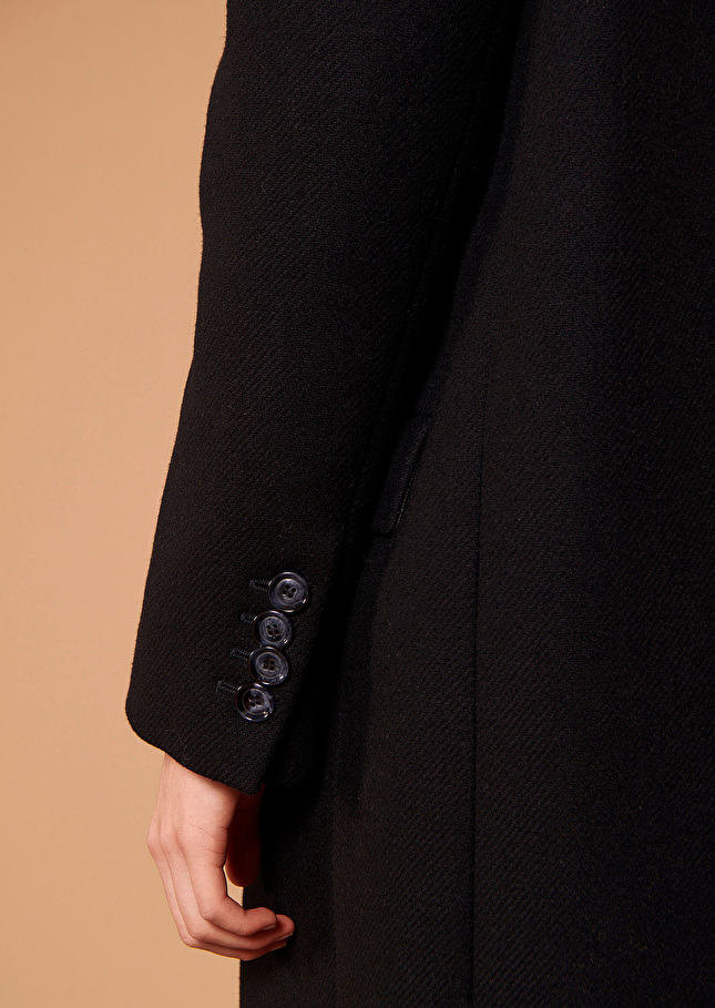 Manteau Mattiebleu nuit en drap caban