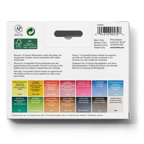 WINSOR & NEWTON Cotman™ Aquarellfarben Compact Set, 15-teilig