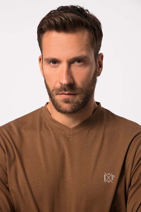 JP 1880 Langarmshirt, Basic, Langarm, V-Ausschnitt, bis 8 XL