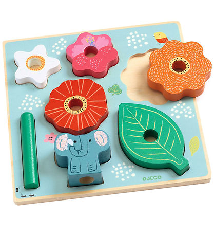 Djeco Puzzlespiel/Stapelspielzeug - 8 Teile - Holz - Happy
