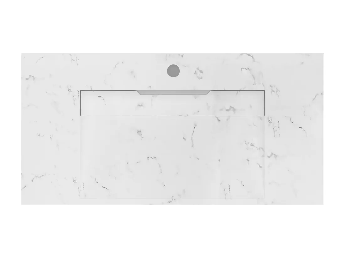 Vasque suspendue en solid surface blanche - L90.2 x l45.2 x H8 cm - TAKOTNA