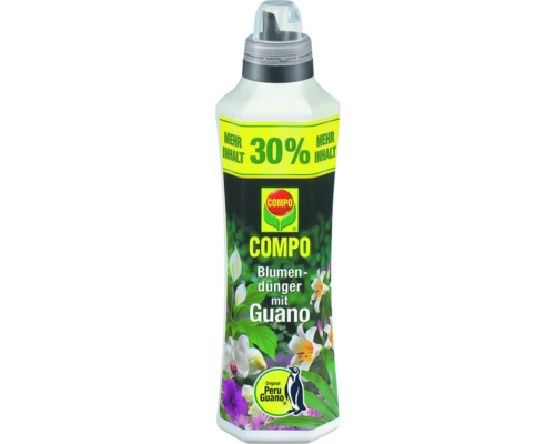 Bloemenmeststof met guano COMPO bloemenmeststof 1,3 L organisch-minerale, vloeibare meststof