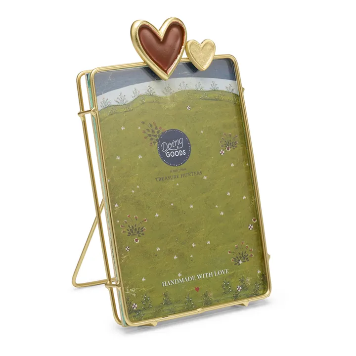 Doing Goods Cadre photo Pyar Heart en laiton | Gold