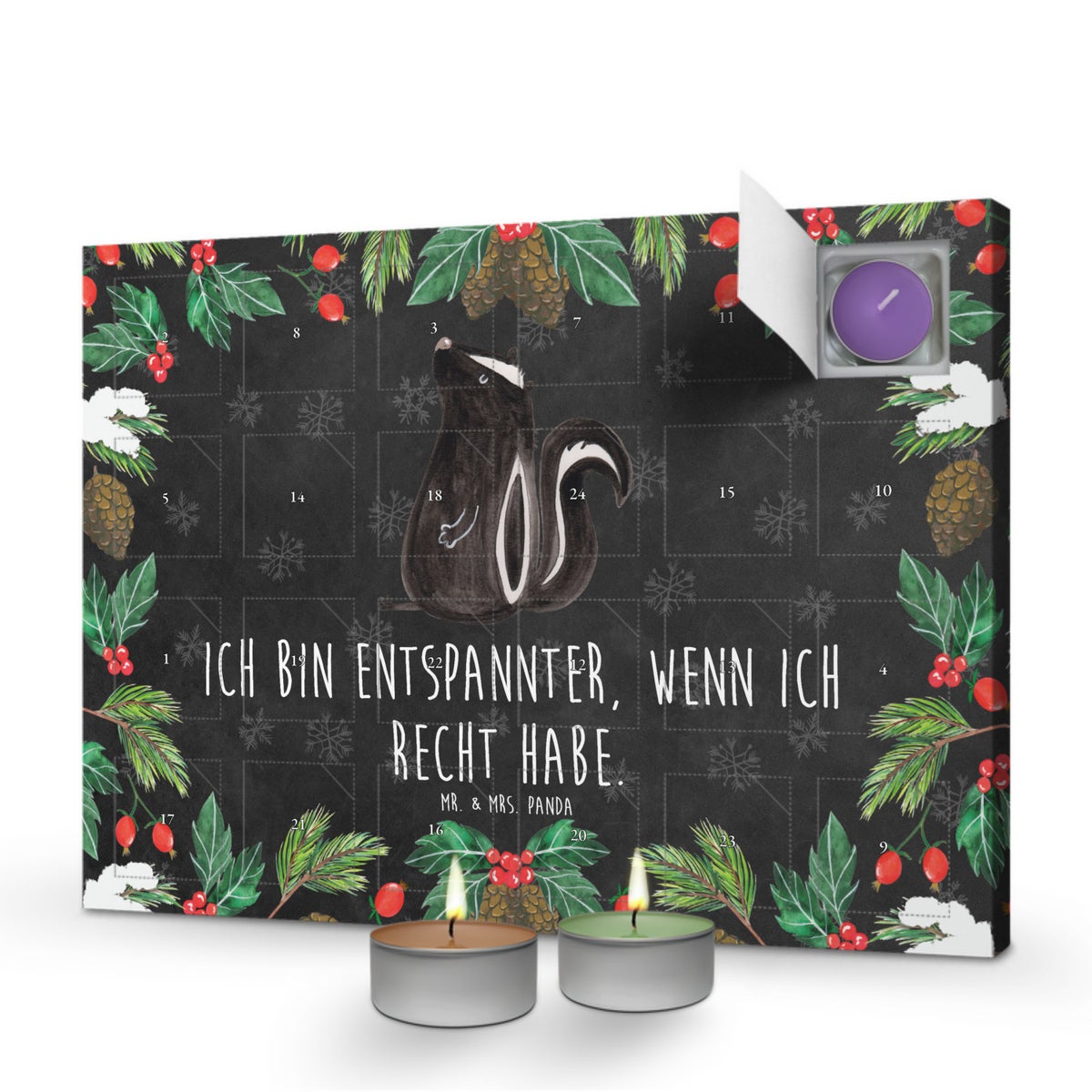 Mr. & Mrs. Panda Geurkaars Adventskalender Stinkdier Zittend - Zwart