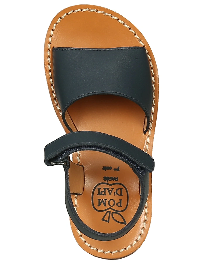 Leder-Sandalen PLAGE STITCH EASY in marine