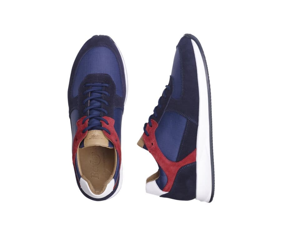 Sneakers velours homme Marine et Rouge - WILLAURA