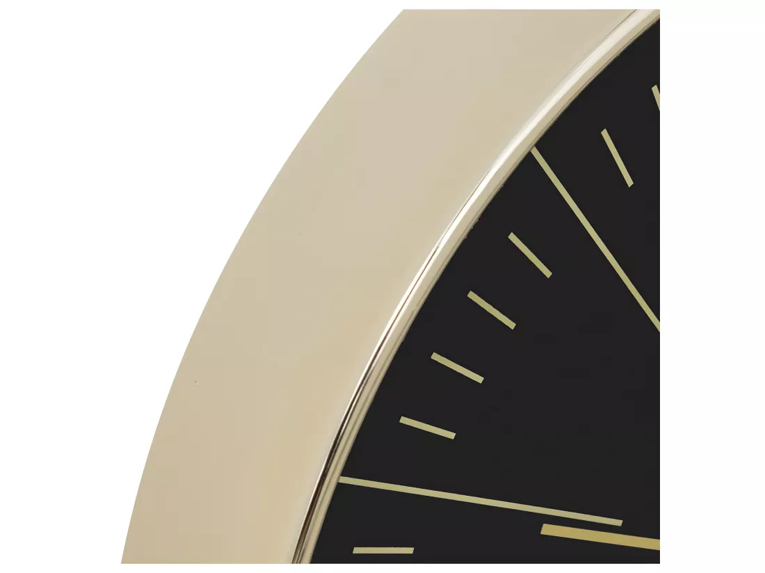 Pendule murale moderne bicolore Noir et Or D 30 cm