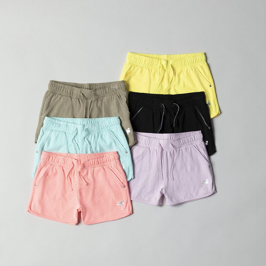 Short en jersey print flamant rose - Jaune