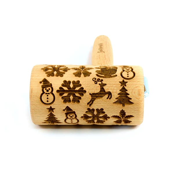 Mini rouleau en bois de décoration Noël Patisse