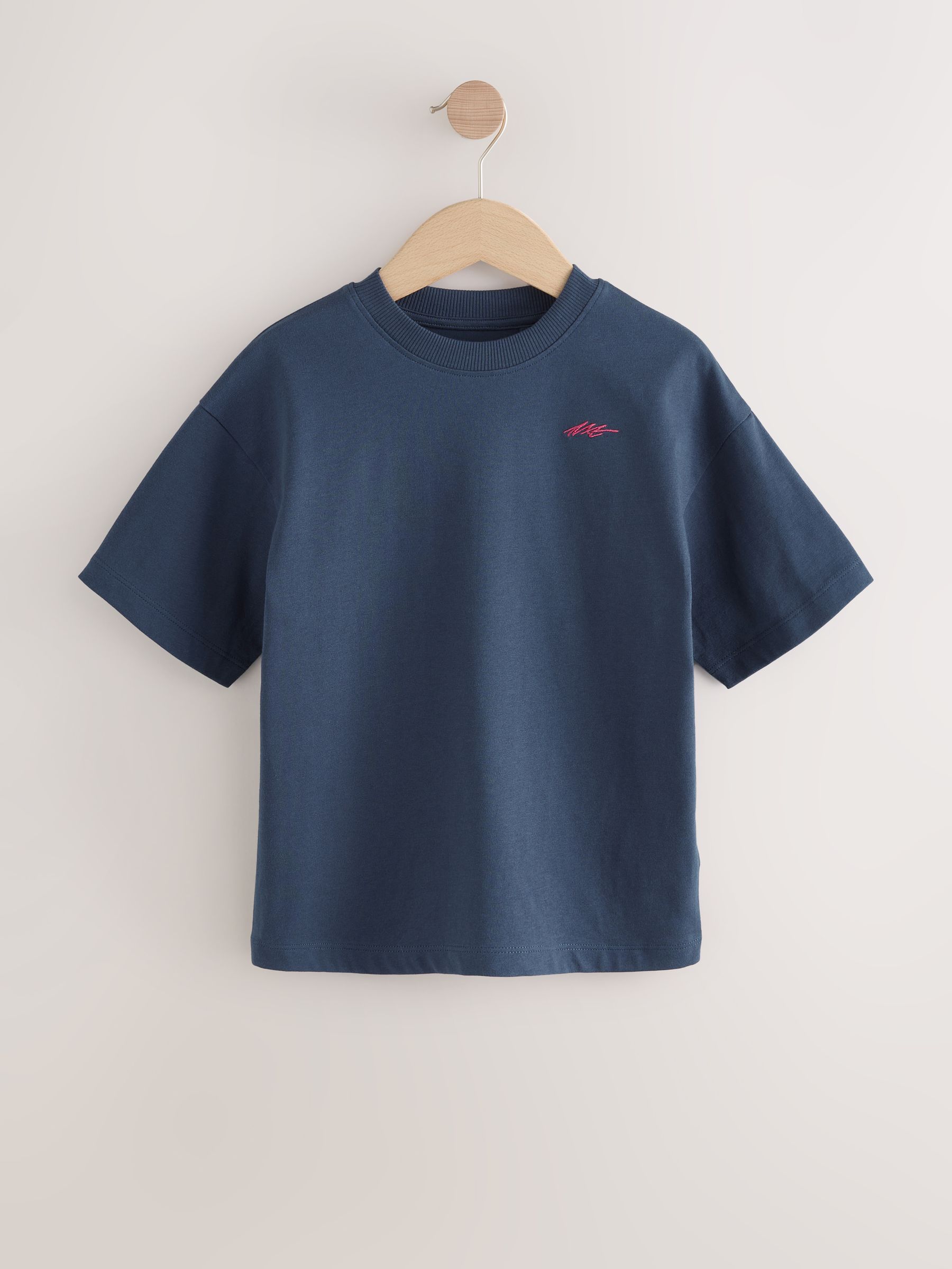 Marineblauw/grijs/paarsrood - Short Sleeve Logo Chest Graphic T-Shirts 4 Pack (3-16yrs)