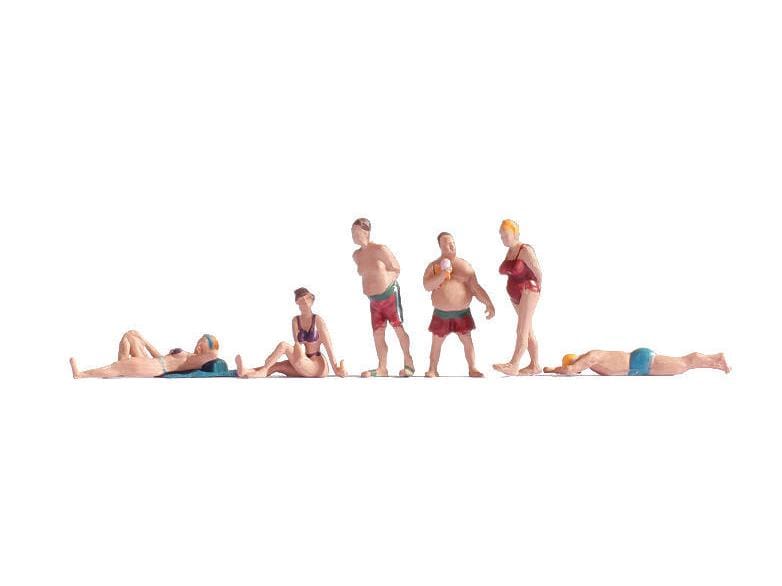 NOCH Figuren Badende 6 Stück, H0 Badende Figuren für H0 Modelleisenbahnen