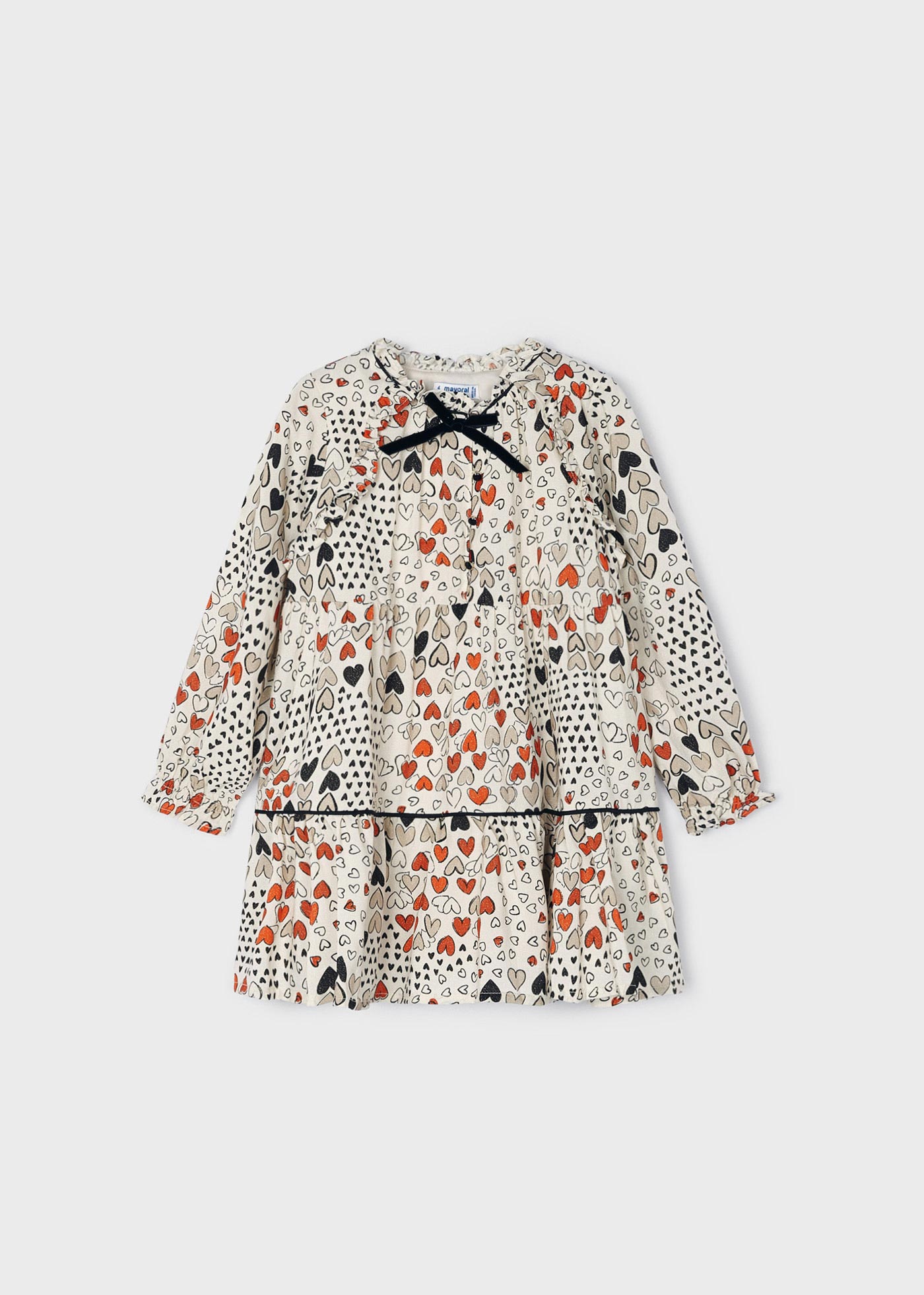 Vestido infantil com estampa de fios metálicos