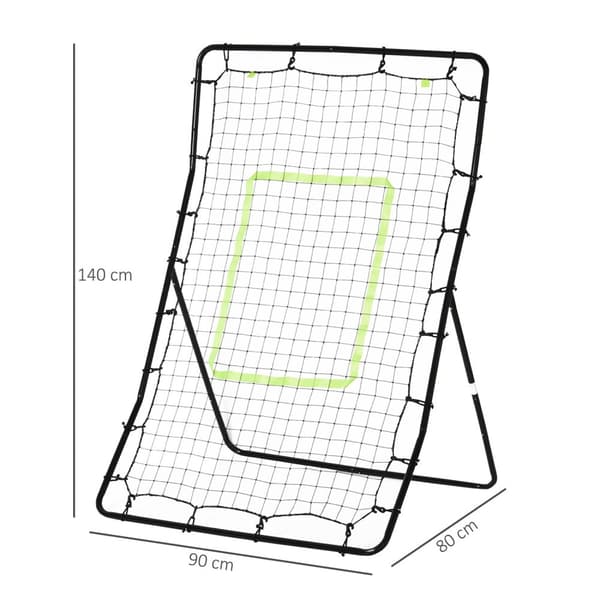 Kickback Rebounder Goal Rebound Veggnett, Stål+Pe, 75X126Cm, Treningshjelp For Fotball, Svart