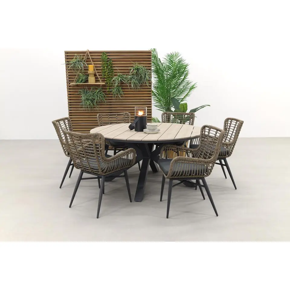 Jasmine natural / Garden Impressions Edison 148 cm. - ronde tuinset