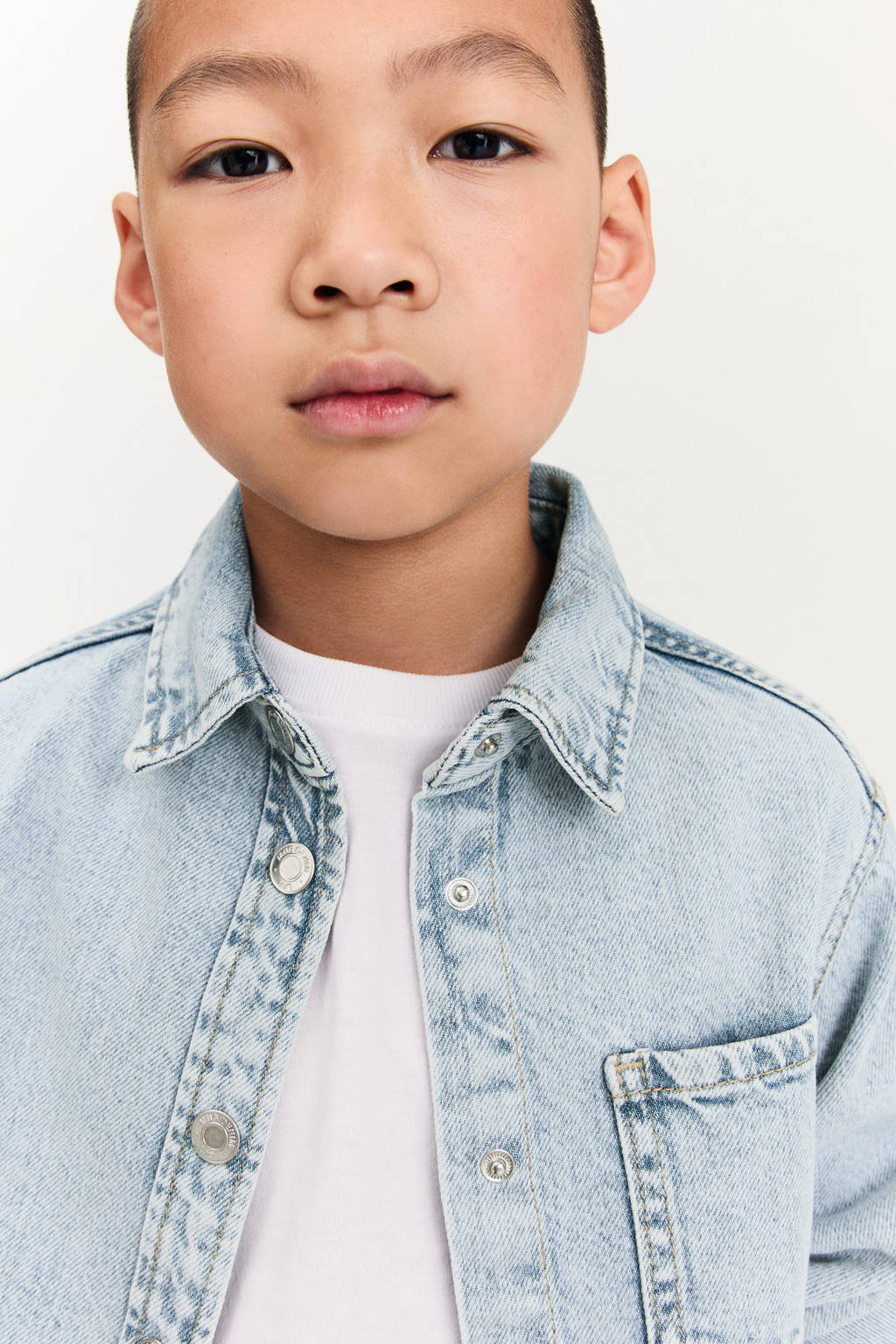 Mango Kids overhemd light blue denim