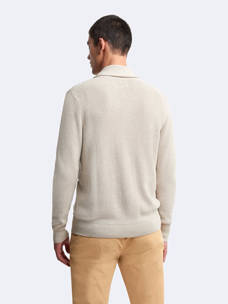Cardigan col châle en coton
