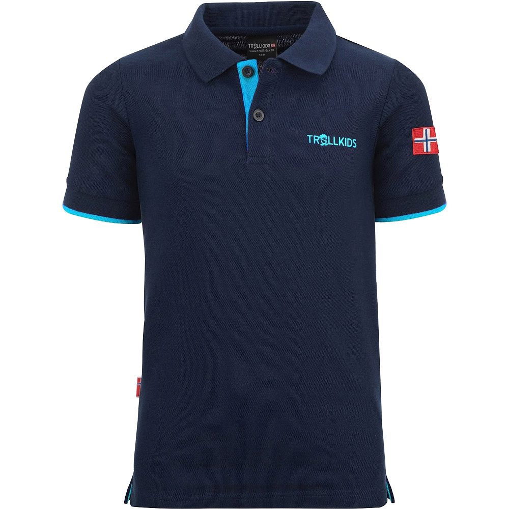 Trollkids Bergen Polo Shirt Kinder navy light blue