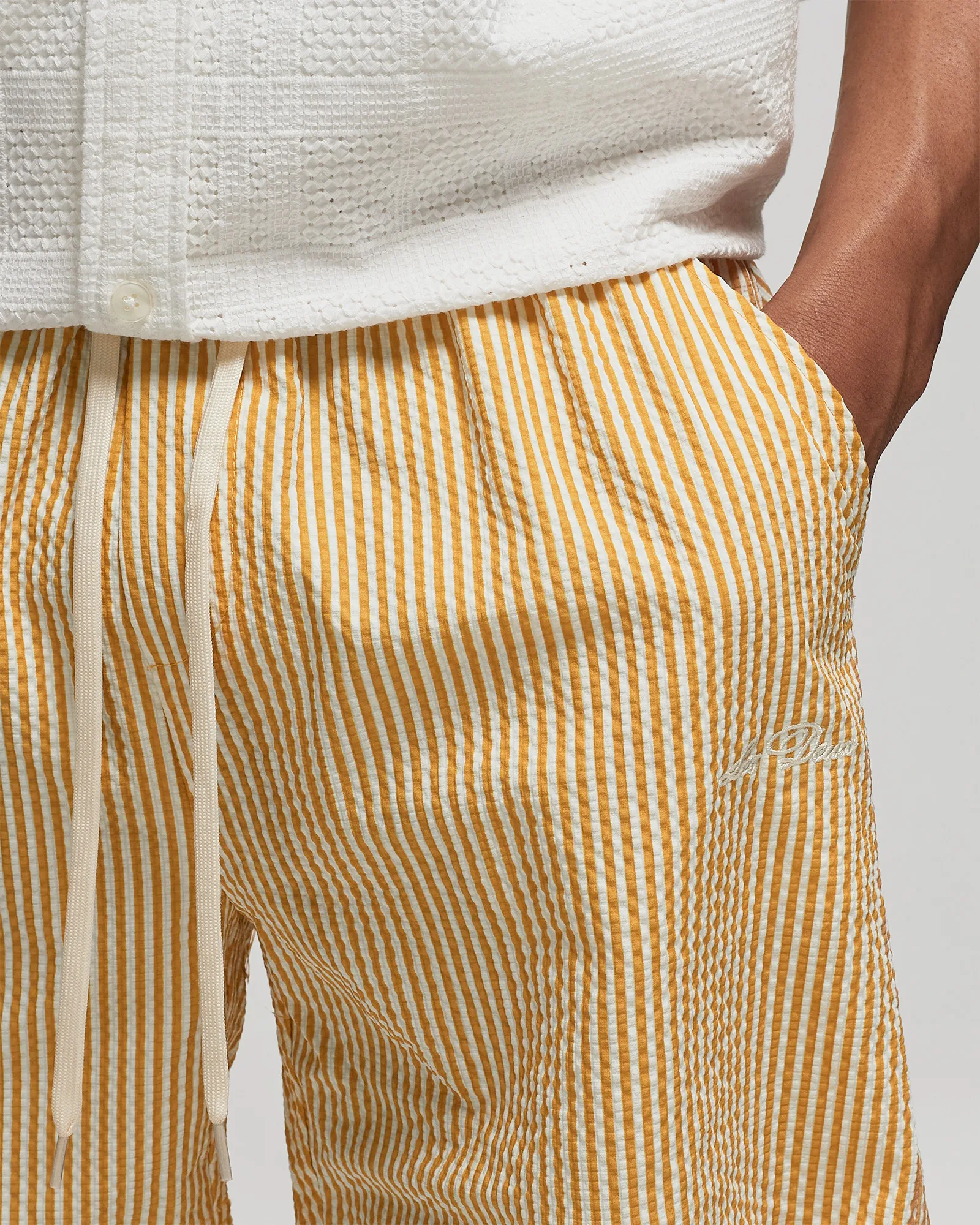 Shorts de banho Les Deux Stan Stripe Seersucker
