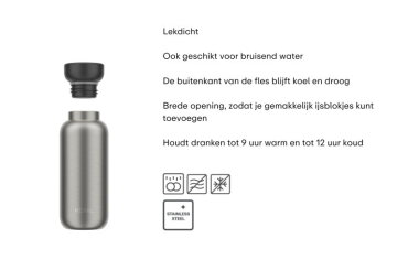 Isoleerfles Ellipse 350 ml - Nordic black