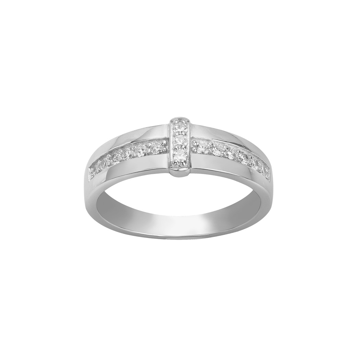 Bague en Argent avec oxyde de zirconium blanc