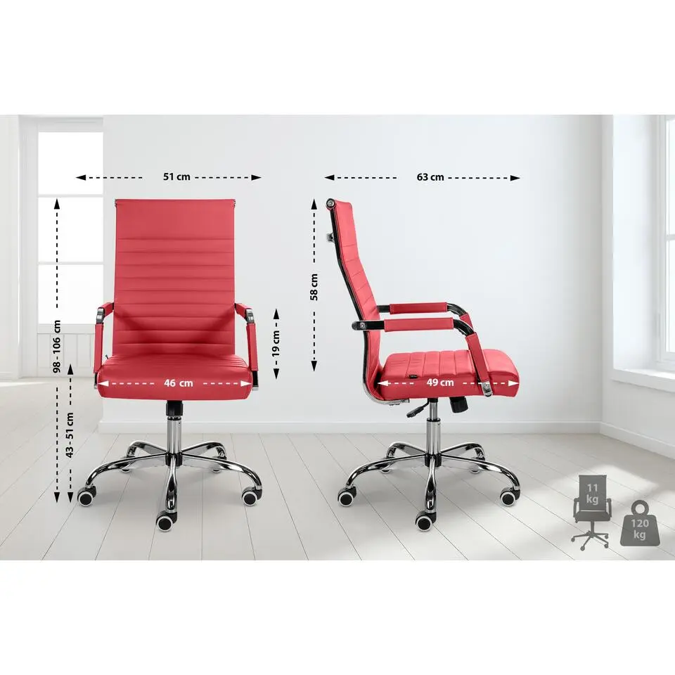 CLP Bureaustoel Amadora Kunstleer - rood