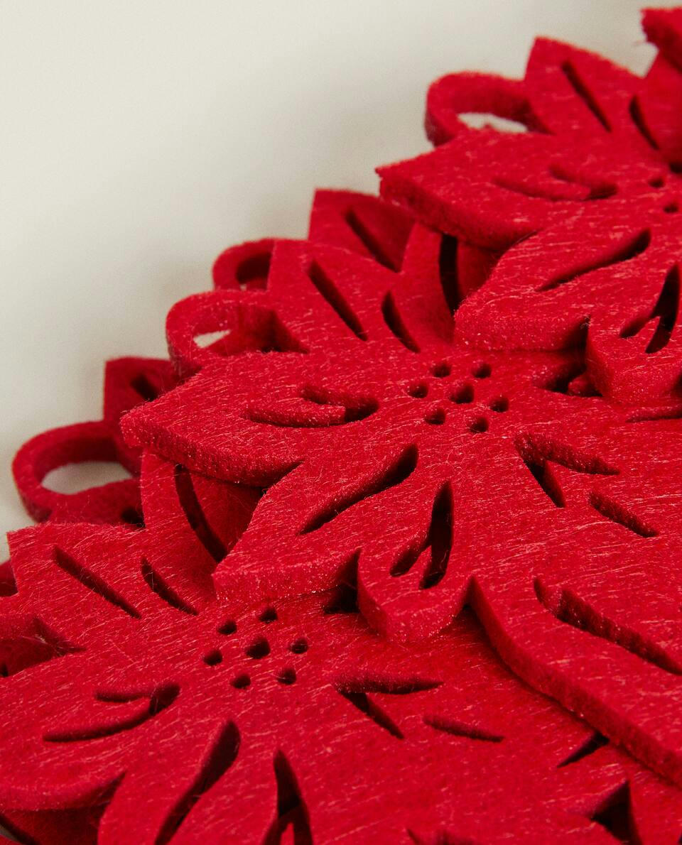 Conjunto de porta-copos de feltro floral para o Natal (pacote com 6)