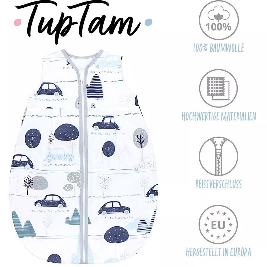 TupTam Baby Sommer Schlafsack Ärmellos Unwattiert blau