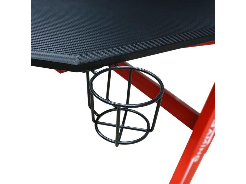 LC-Power Gaming Tisch LC-GD-1R Schwarz/Rot Gaming-Schreibtisch für bis zu zwei Monitore