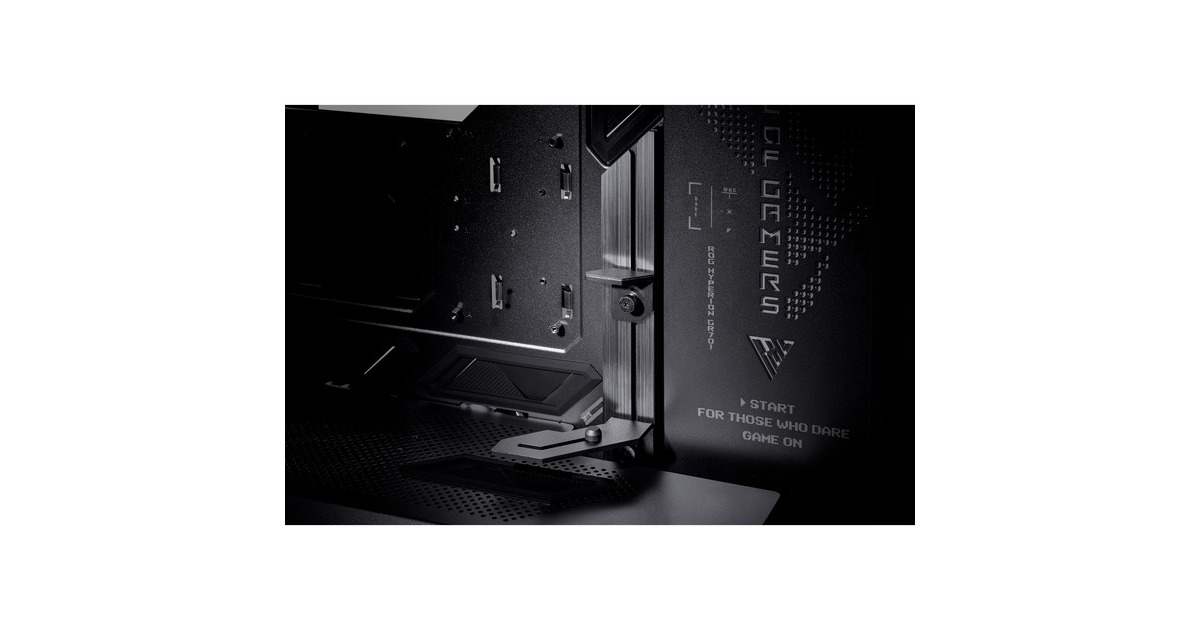 ASUSROG Hyperion GR701 BTF Edition big tower behuizing  (Zwart | 4x USB-A | 2x USB-C | RGB | Tempered Glass)