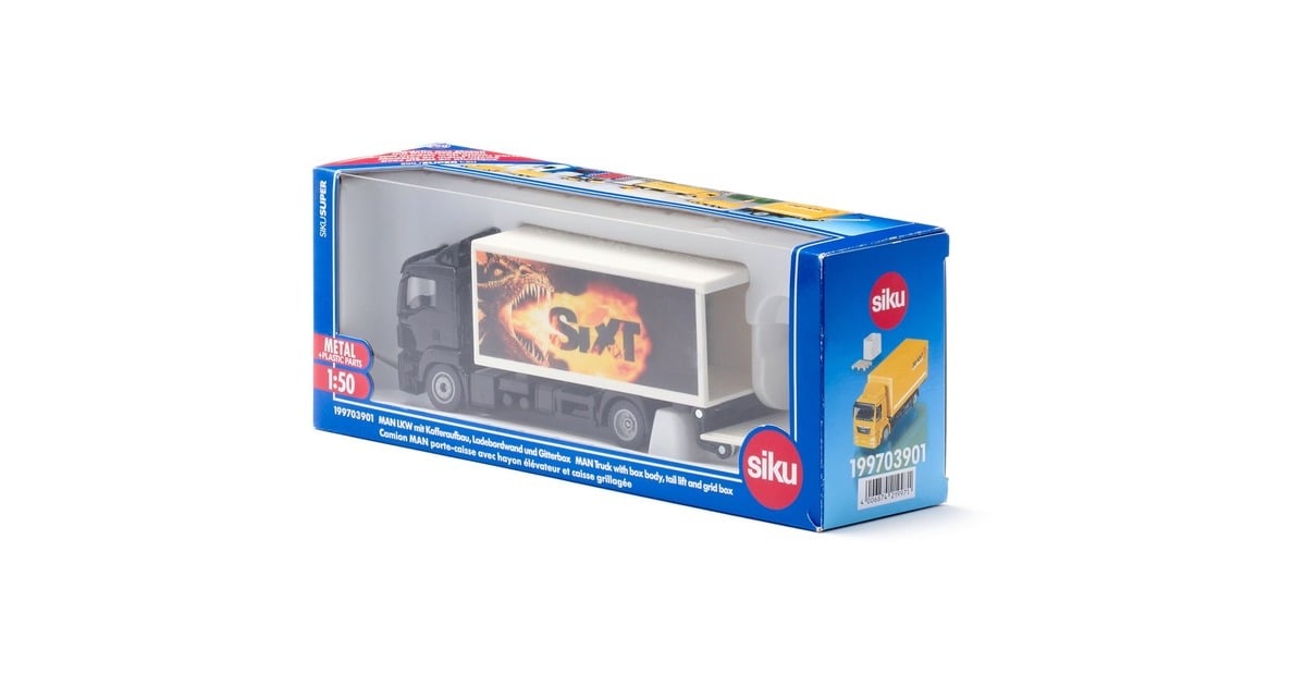 SIKUSuper - MAN LKW vrachtwagen met gesloten opbouw en laadklep Modelvoertuig  (Schaal 1:50)
