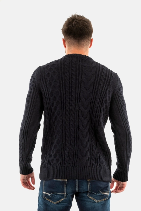 Pull hiver superdry jacob cable jumper 98t eclipse navy