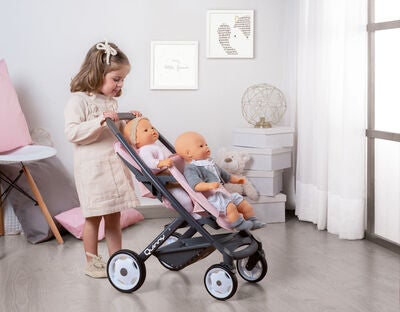 Smoby Maxi-Cosi Tvillingdukkevogn, Rosa