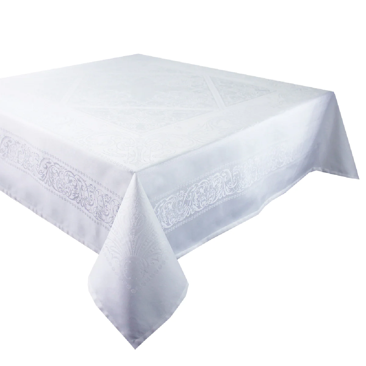 Nappe antitache déperlant pur coton bio blanc 174X304 Garnier Thiebaut