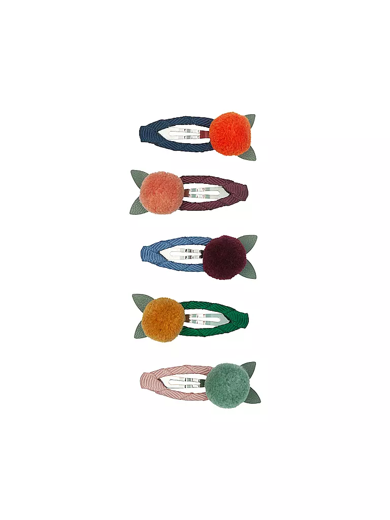 MIMI & LULA Haarspangen 4 Stück POM POM PETAL MINI CLIC CLACS Autumn Forest bunt