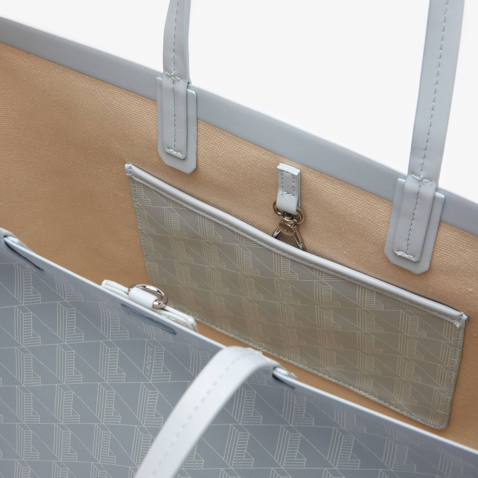 Sac cabas Zely moyen monogramme en toile enduite Sacs à main & Cabas - Bleu - Lacoste - Femme