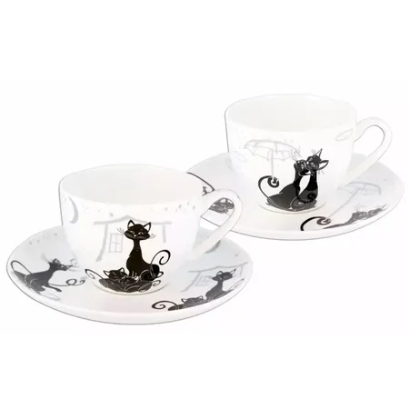 Carmani 2er Tassen Set mit Untertasse 